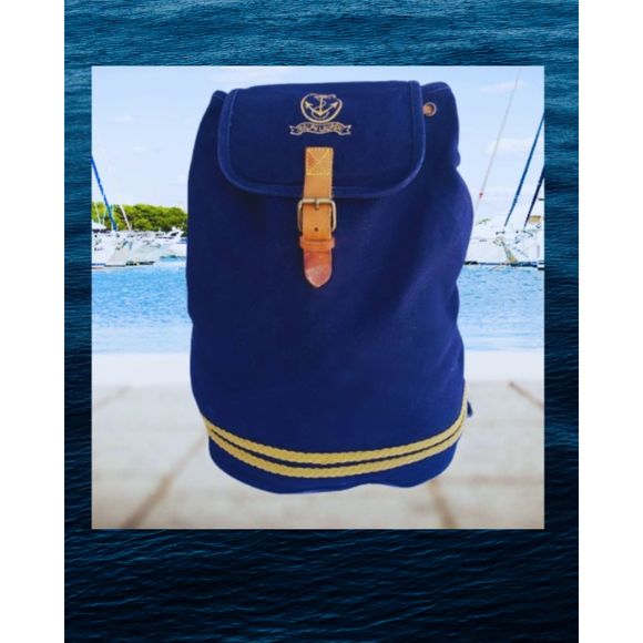 Vintage Ralph Lauren Denim Backpack - Nautical‎ Perfection!
